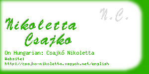 nikoletta csajko business card